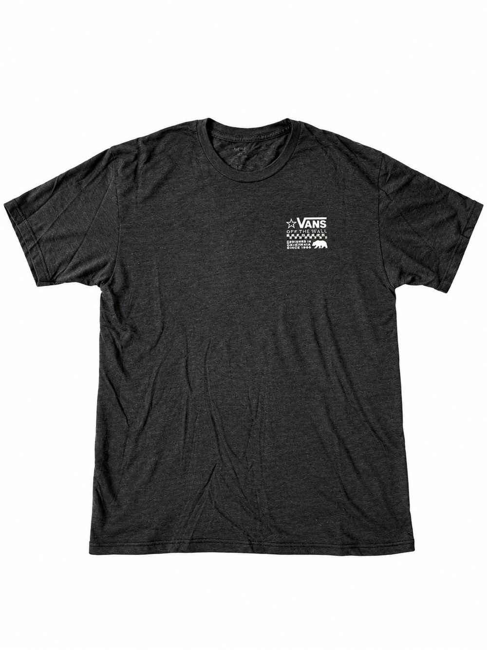 Vans Black Short-Sleeve Tee with White Chest Logo